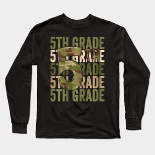 Camo Team 5th Grade Squad Back To School Teacher Kids Boys Long Sleeve T-Shirt